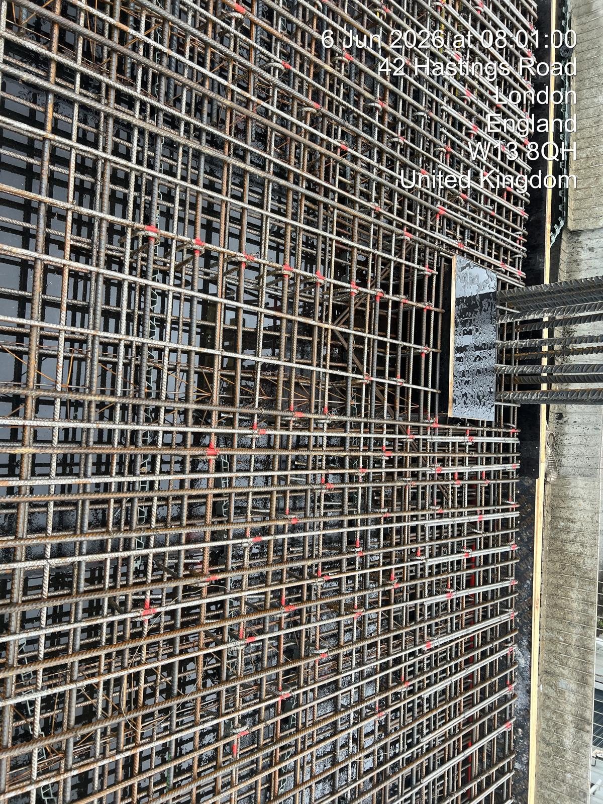 Starter bars to a reinforced base by Velo Contractors Ltd